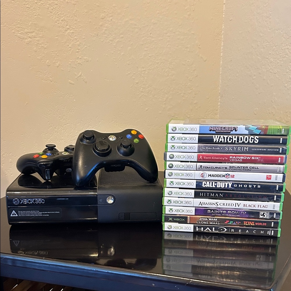 Xbox 360 Console with 2 Controllers and Game Bundle